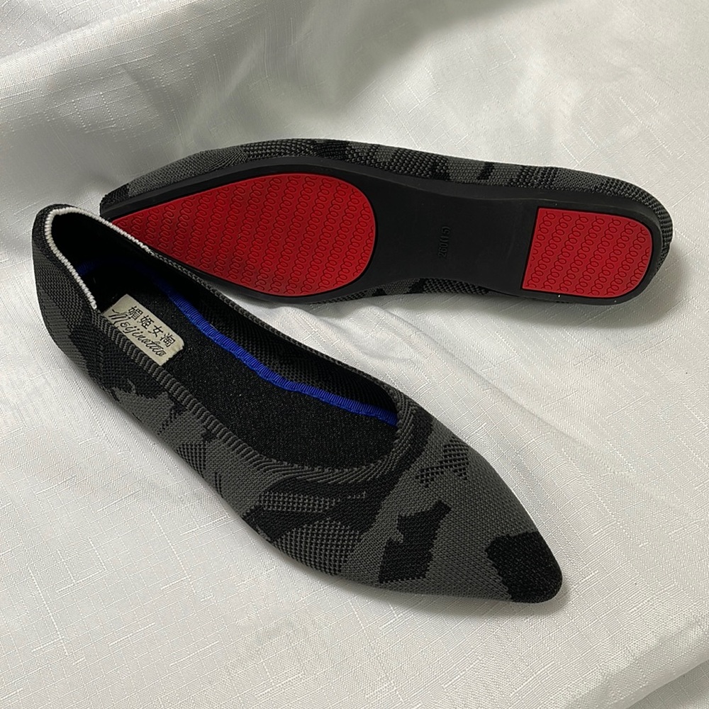 Red Bottom flats size 81/2 point toe